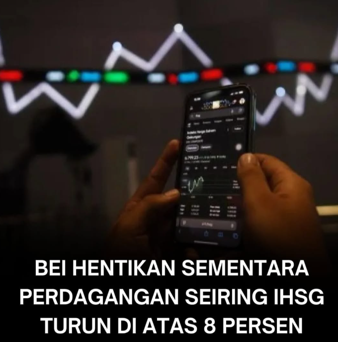 IHSG Anjlok Lebih dari 8 Persen, BEI Lakukan Trading Halt Pagi Ini
